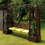 Pergola en bois avec banc FLORENCE - Burger